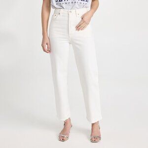 Levi's Women's Off-White Straight Ankle Jeans